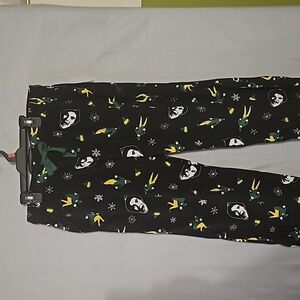 Elf Holiday Christmas  Men's Pj' Pant sz L Black with Print design NWT